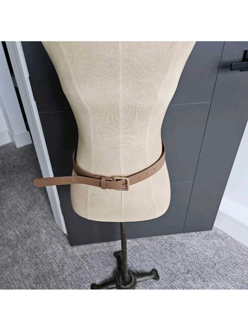 Elegant Faux Leather Tan Belt